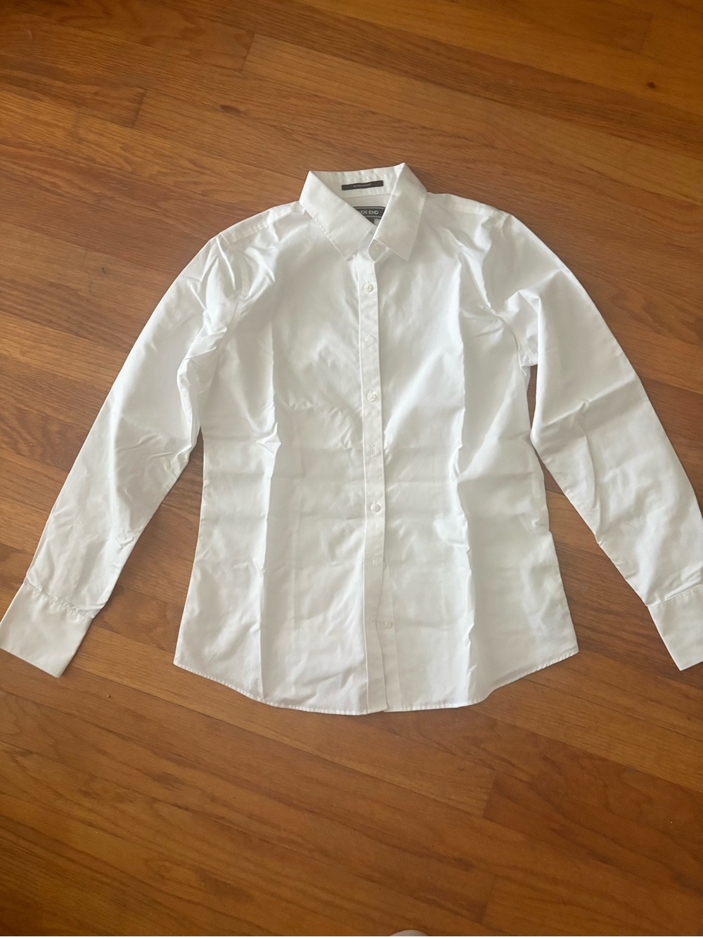Lands' End White Button-Down Shirt for Women - Picture 2 of 3